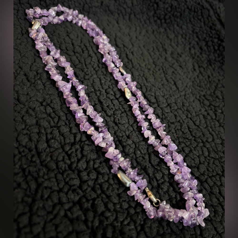 Amethyst chip necklace